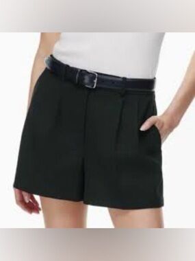 Wilfred Black High-Rise Pleated Women's Shorts 1092